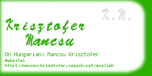 krisztofer mancsu business card